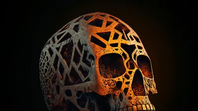 Skull rusty metal metal 4k dark wallpaper