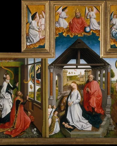 The Nativity Polyptych hd dark wallpaper