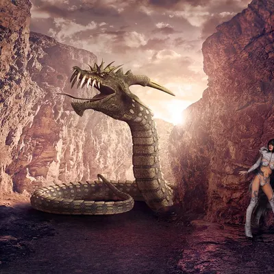 Fantasy dragon woman 4k fantasy wallpaper