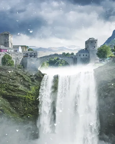 Fantasy fantasy landscape cascade 4k fantasy wallpaper