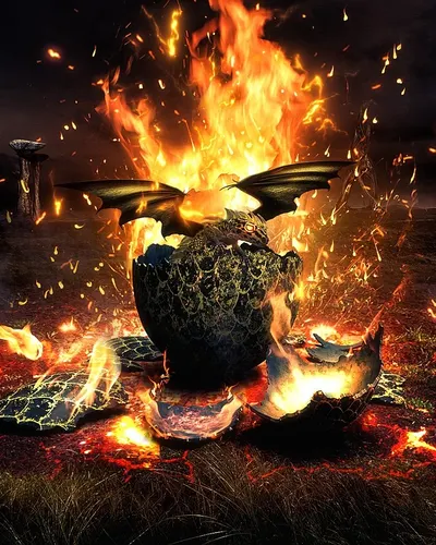 Flame heat smoke hd fantasy wallpaper