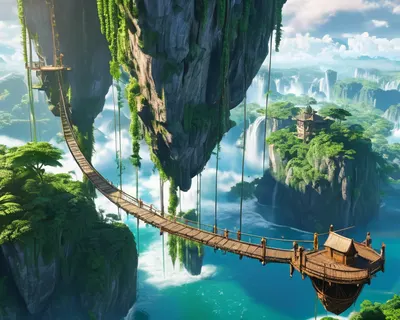 Floating Islands Sky World tablet fantasy wallpaper