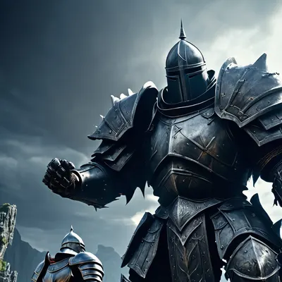 Knight Facing Giant phone fantasy wallpaper