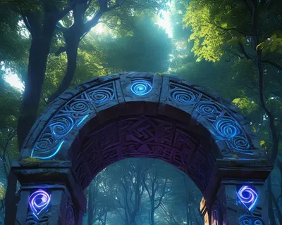 Magic Portal in Forest phone fantasy wallpaper