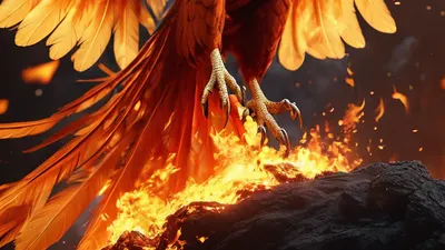 Phoenix Rising Fire phone fantasy wallpaper