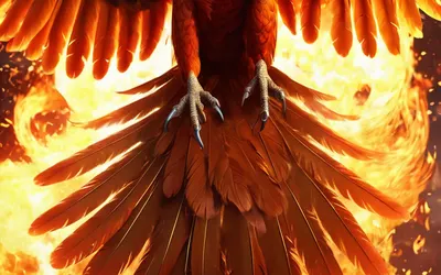 Phoenix Rising Fire phone fantasy wallpaper