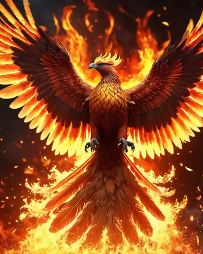 Phoenix Rising Fire tablet fantasy wallpaper