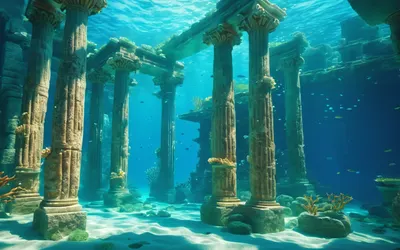 Underwater Atlantis City 4k fantasy wallpaper