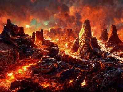 Vulcanic landscape laptop wallpaper landscape 4k fantasy wallpaper