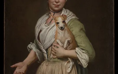 A Woman with a Dog hd flowers wallpaper