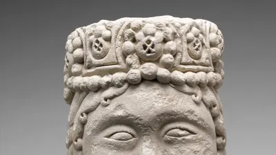 Head from a Figure with a Beaded Headdress hd flowers wallpaper