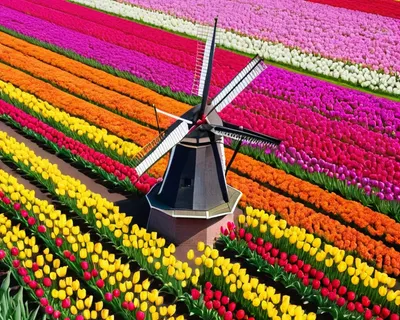 Tulip Garden Netherlands tablet flowers wallpaper