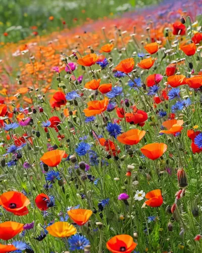 Wildflower Meadow Rainbow tablet flowers wallpaper