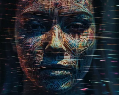 Ai generated human face cyborg 4k gaming wallpaper