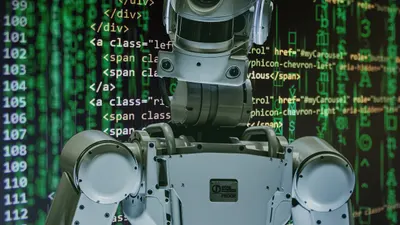 Cyber robot hacker 4k gaming wallpaper