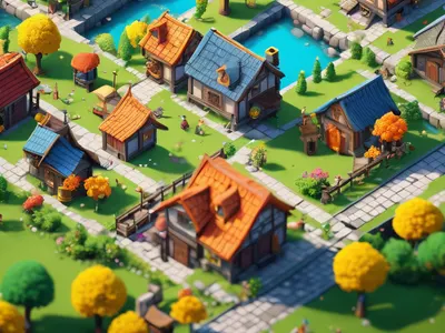 Isometric Game World phone gaming wallpaper