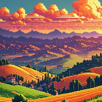 Pixel Art Sunset tablet gaming wallpaper