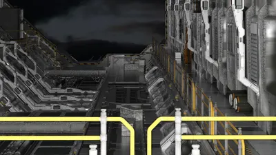 Sci-fi hangar spaceship sci fi 4k gaming wallpaper