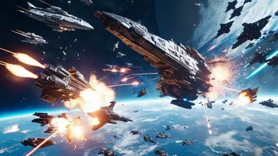 Sci-Fi Space Battle hd gaming wallpaper