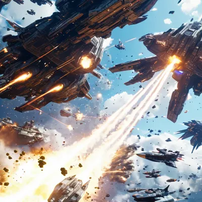 Sci-Fi Space Battle phone gaming wallpaper