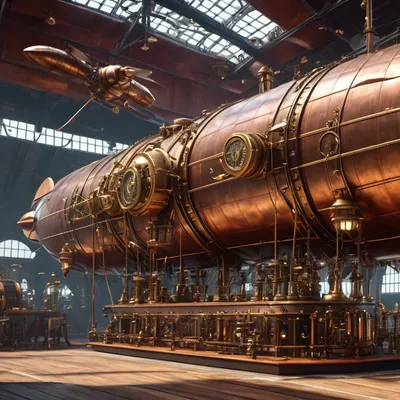 Steampunk Airship Dock 4k gaming wallpaper