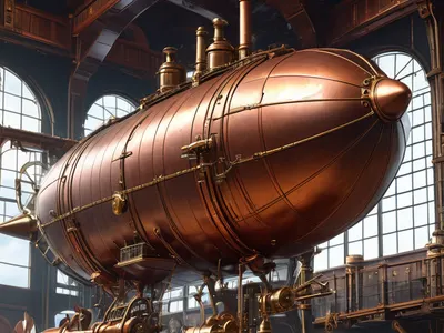 Steampunk Airship Dock phone gaming wallpaper