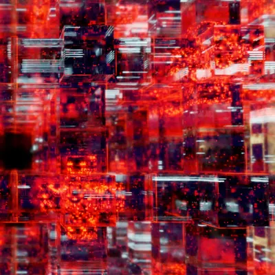 Vibrant digital art showcasing an abstract matrix with red and black hues. 4k gaming wallpaper