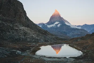 Matterhorn switzerland lake 4k lake wallpaper