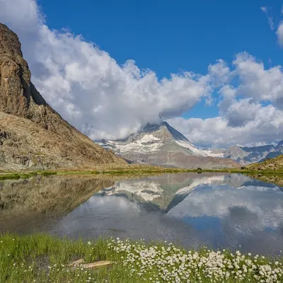 Mountain landscape matterhorn mountain lake 4k lake wallpaper