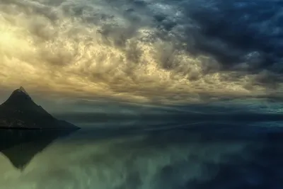 Ocean mountain sunset 4k lake wallpaper