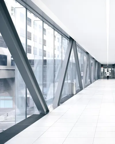 Corridor glass tunel 4k minimal wallpaper