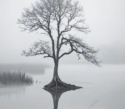 Minimal Fog Lake phone minimal wallpaper
