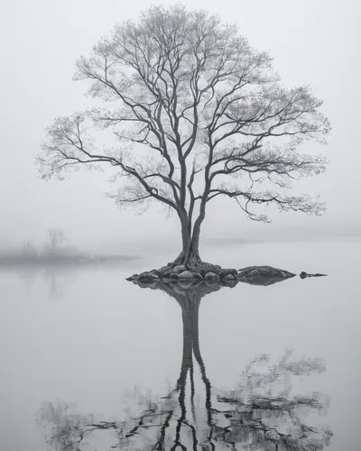 Minimal Fog Lake phone minimal wallpaper