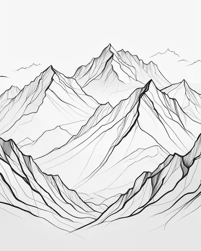 Single Line Mountain tablet minimal wallpaper