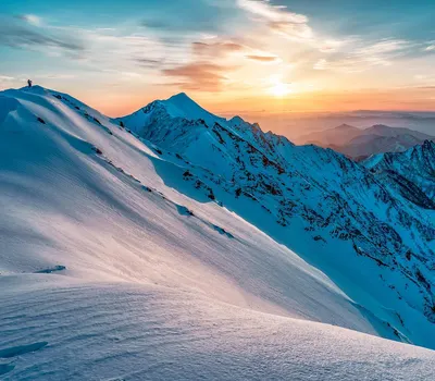Mountain snow sunrise 4k mountain wallpaper