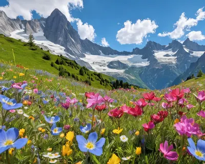 Mountain Wildflower Meadow 4k mountain wallpaper
