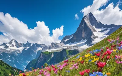 Mountain Wildflower Meadow tablet mountain wallpaper