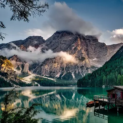 Mountains lake house hd mountain wallpaper
