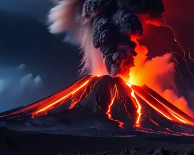 Volcanic Mountain Eruption tablet mountain wallpaper