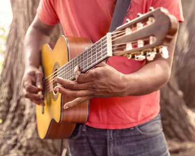 Guitar music man 4k music wallpaper