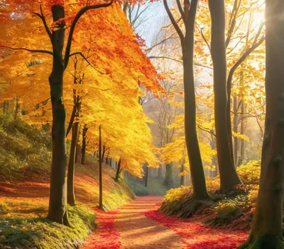 Autumn Forest Path tablet nature wallpaper