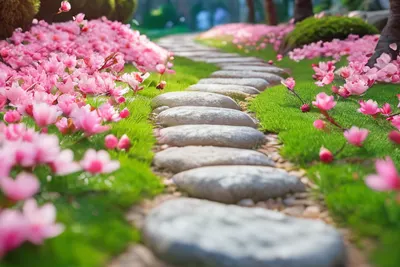 Cherry Blossom Garden tablet nature wallpaper