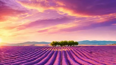 Lavender Fields at Sunset phone nature wallpaper