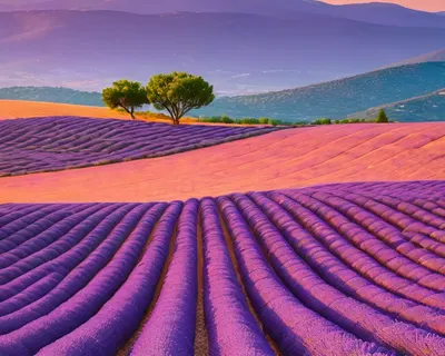 Lavender Fields at Sunset phone nature wallpaper