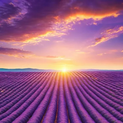Lavender Fields at Sunset phone nature wallpaper