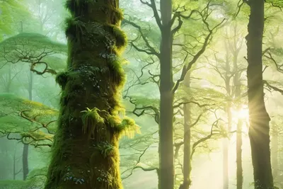 Misty Forest Morning phone nature wallpaper