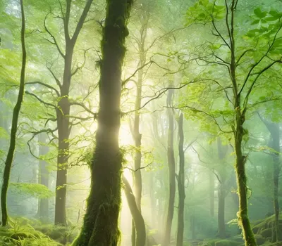 Misty Forest Morning phone nature wallpaper