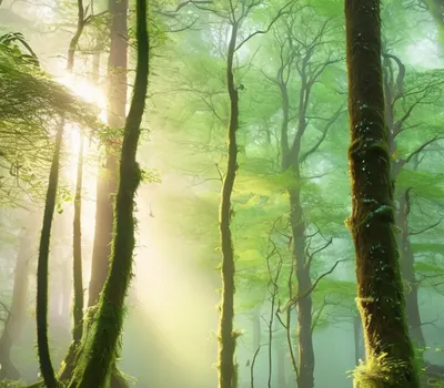 Misty Forest Morning phone nature wallpaper