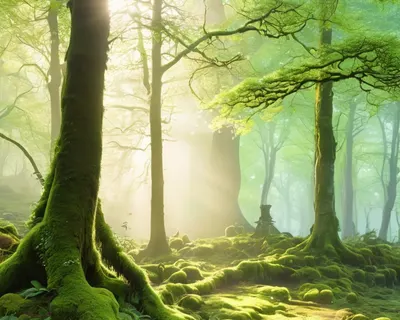 Misty Forest Morning tablet nature wallpaper