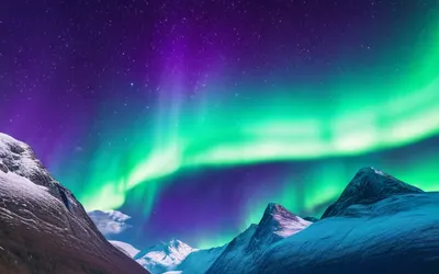 Northern Lights Over Snowy Peaks tablet nature wallpaper